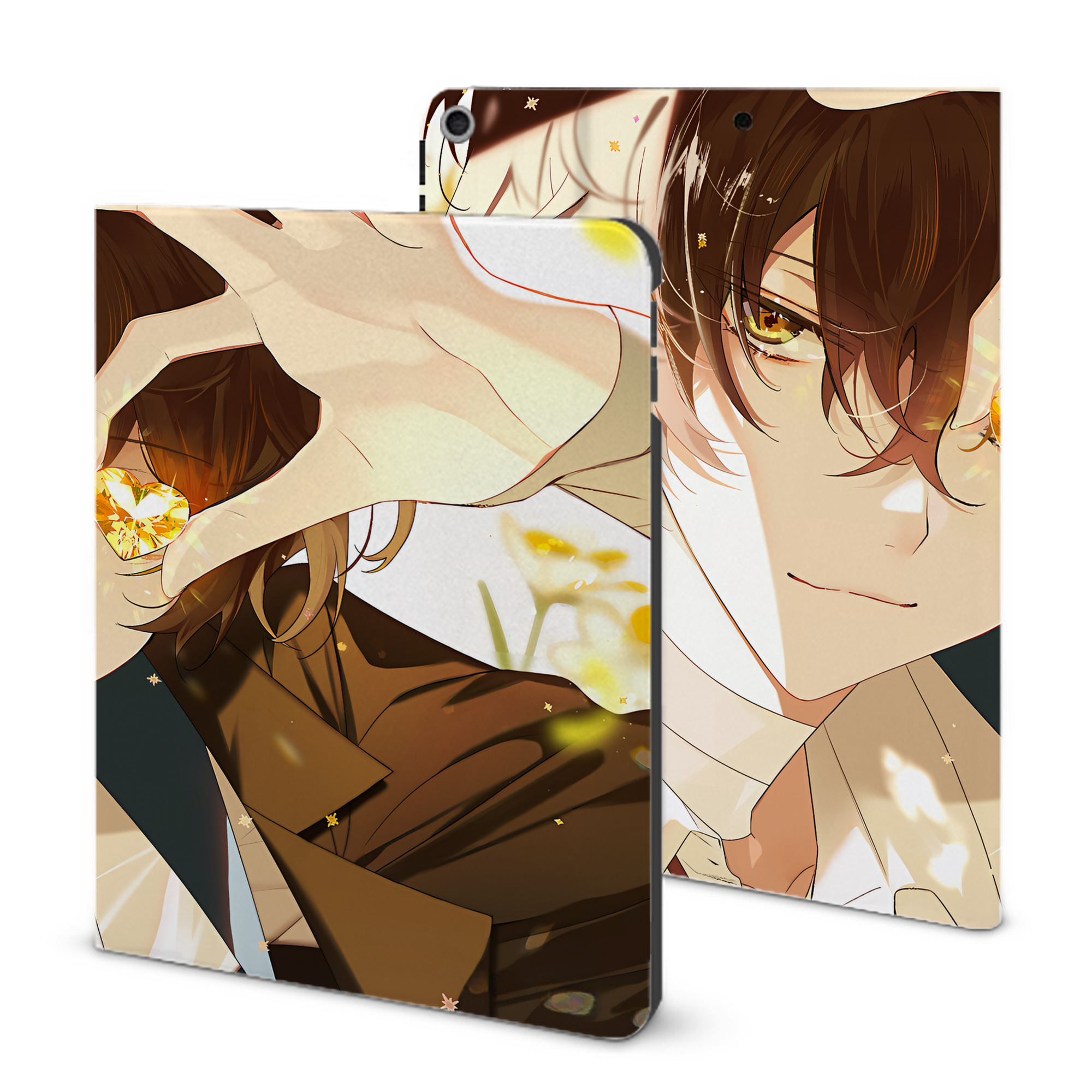 （画像用） 文豪ストレイドッグス Bungo Stray Dogs IPad ケース ブック型 PUレザー TPU 耐衝撃 軽量 薄型 ペン収納なし 全面保護 IPad 各モデル対応